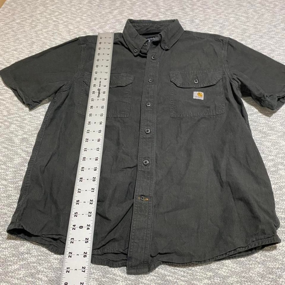Carhartt grey button up shirt Size M. SKU-A454#workwear #menswear